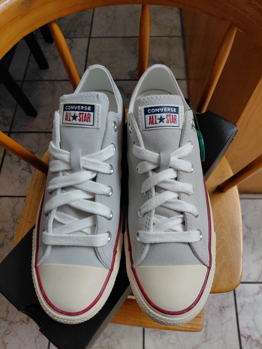 Brand New Converse All Star Low Top SUEDE Sneakers in Light  Blue-Gray